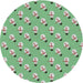 Sideview of Patterned Forest Green Novelty Rug, pat715