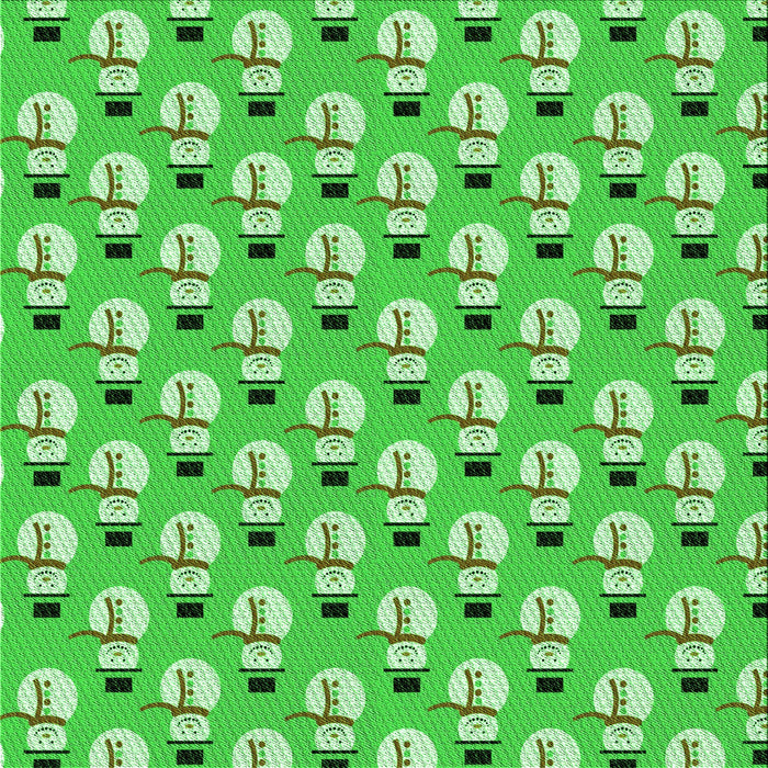 Round Patterned Neon Green Rug, pat716grn