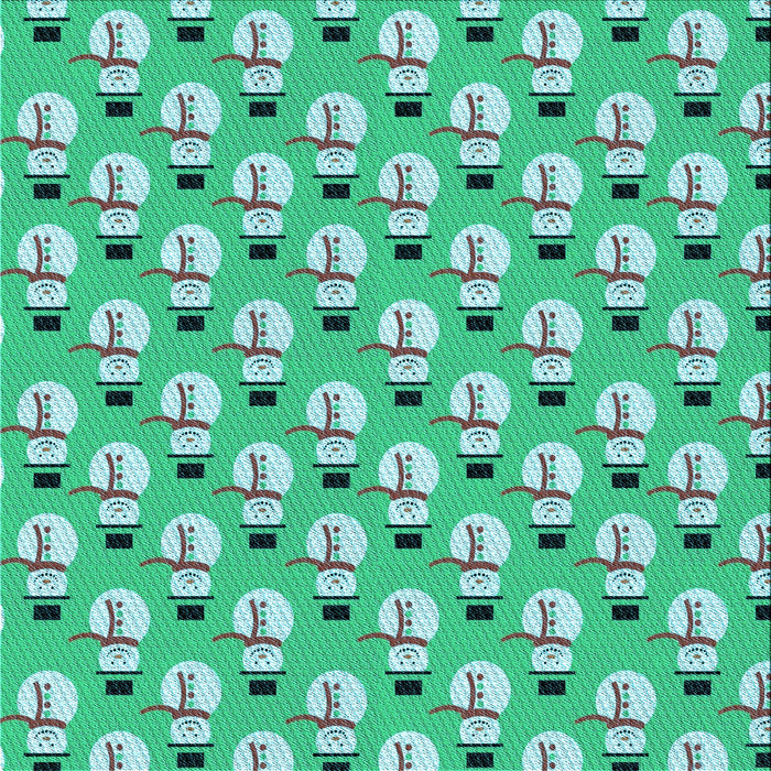 Round Patterned Mint Green Rug, pat716lblu