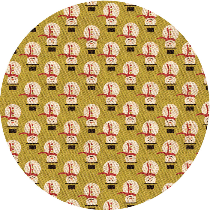 Square Patterned Chrome Gold Yellow Rug, pat716org