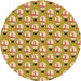 Square Patterned Chrome Gold Yellow Rug, pat716org