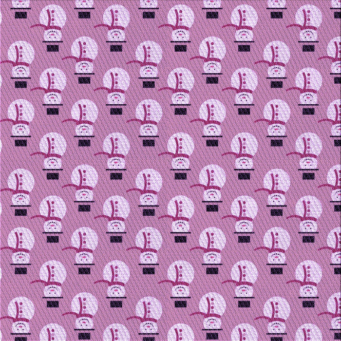 Round Patterned Orchid Purple Rug, pat716pur