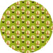 Square Patterned Dark Yellow Green Rug, pat716yw