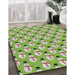 Patterned Green Novelty Rug in Family Room, pat716