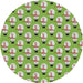 Sideview of Patterned Green Novelty Rug, pat716