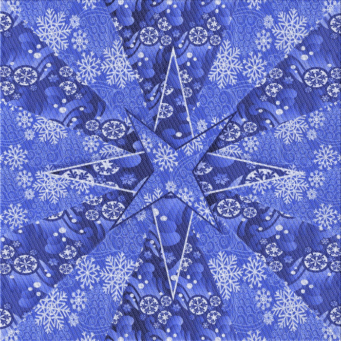 Round Patterned Sky Blue Rug, pat717blu