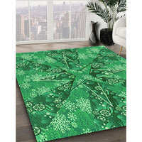 Patterned Lime Mint Green Rug, pat717grn