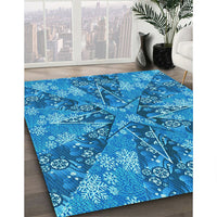 Patterned Blue Rug, pat717lblu