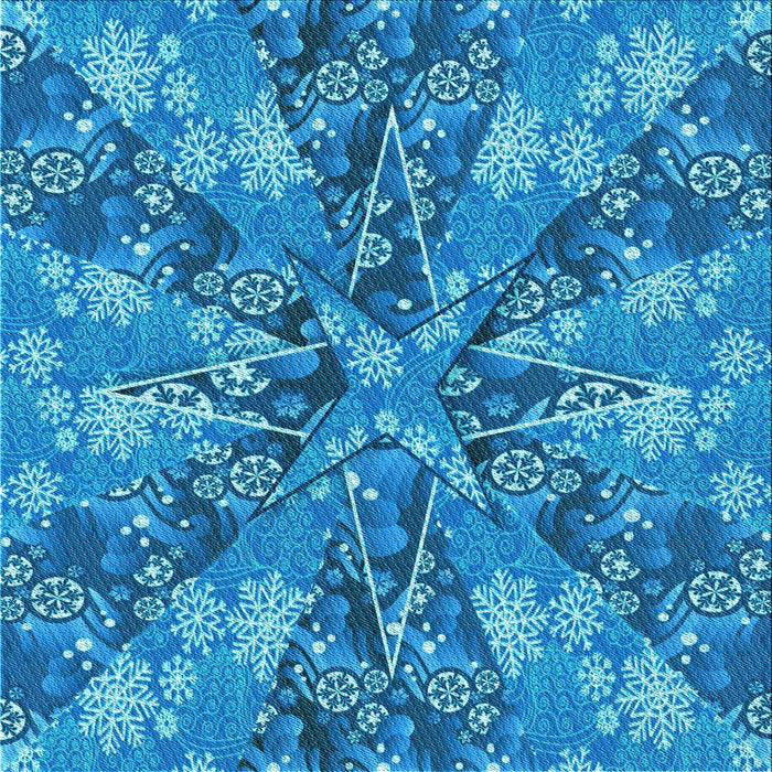 Round Patterned Blue Rug, pat717lblu