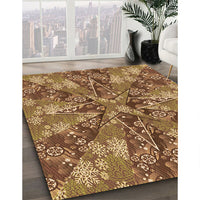 Patterned Saddle Brown Rug, pat717org