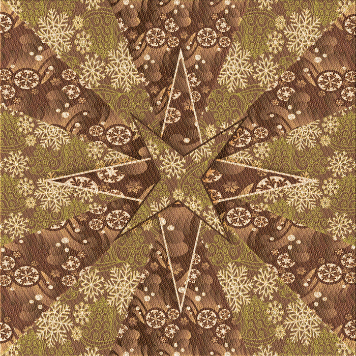 Round Patterned Saddle Brown Rug, pat717org