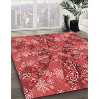 Patterned Red Rug, pat717rd