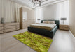 Patterned Dark Bronze Brown Rug in a Bedroom, pat717yw