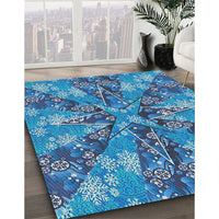 Patterned Blue Novelty Rug, pat717