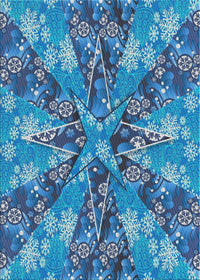 Machine Washable Transitional Diamond Blue Rug, wshpat717