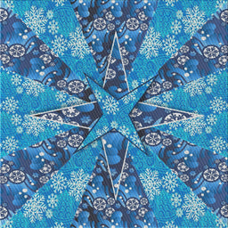 Square Patterned Blue Novelty Rug, pat717