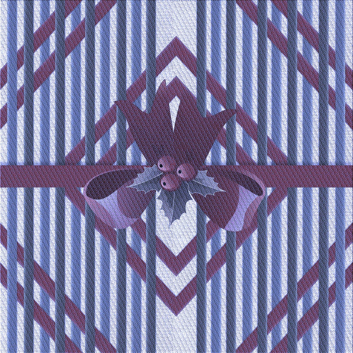 Round Patterned Denim Blue Rug, pat718blu