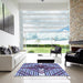 Square Patterned Denim Blue Rug in a Living Room, pat718blu