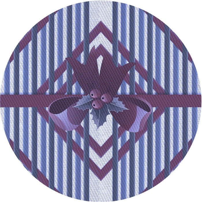 Square Patterned Denim Blue Rug, pat718blu