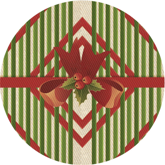 Square Patterned Saddle Brown Rug, pat718brn