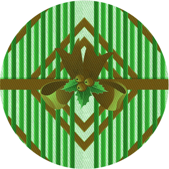 Square Patterned Green Rug, pat718grn