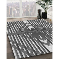 Patterned Dark Gray Rug, pat718gry