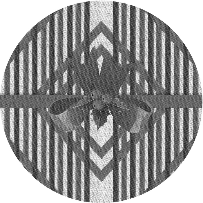 Square Patterned Dark Gray Rug, pat718gry