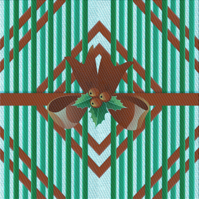 Round Patterned Turquoise Green Rug, pat718lblu