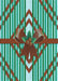 Patterned Turquoise Green Rug, pat718lblu