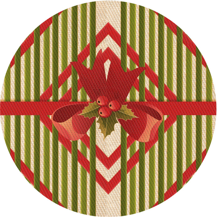 Square Patterned Mahogany Brown Rug, pat718org