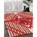 Machine Washable Transitional Red Rug in a Family Room, wshpat718rd