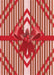 Machine Washable Transitional Red Rug, wshpat718rd