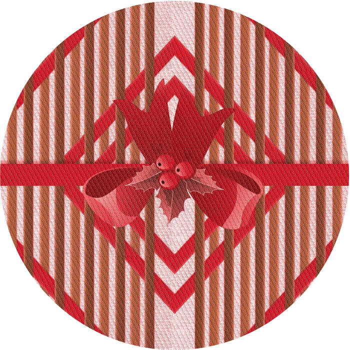 Square Patterned Red Rug, pat718rd