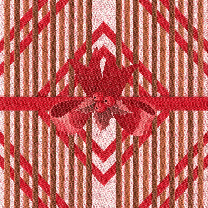 Round Patterned Red Rug, pat718rd