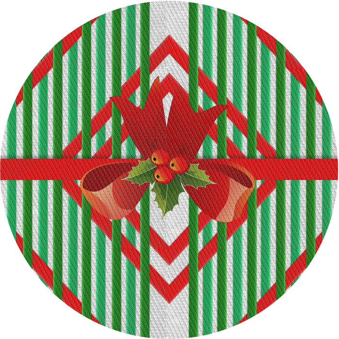 Sideview of Patterned Saddle Brown Novelty Rug, pat718