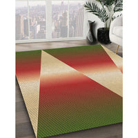 Patterned Tomato Red Rug, pat719brn