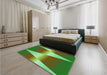 Patterned Seaweed Green Rug in a Bedroom, pat719grn