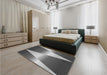 Patterned Dark Gray Rug in a Bedroom, pat719gry