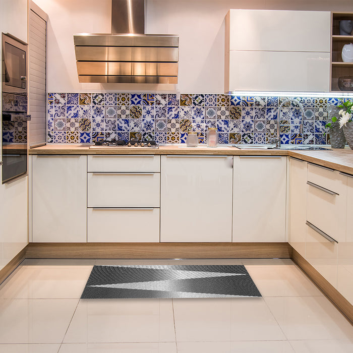 Patterned Dark Gray Rug in a Kitchen, pat719gry