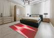 Patterned Red Rug in a Bedroom, pat719rd