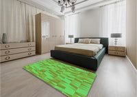 Patterned Neon Green Rug, pat72grn