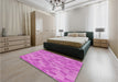 Patterned Violet Purple Rug in Family Room, pat72pur