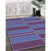Patterned Purple Rug in Family Room, pat720blu