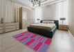 Patterned Medium Purple Rug in a Bedroom, pat720pur