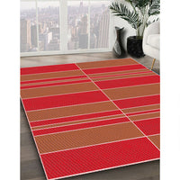 Patterned Bright Orange Rug, pat720rd