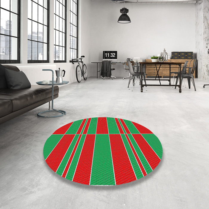 Round Patterned Red Novelty Rug in a Office, pat720