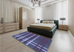 Patterned Periwinkle Purple Rug in a Bedroom, pat721blu