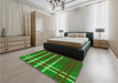 Patterned Army Green Rug in a Bedroom, pat721grn