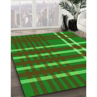 Patterned Army Green Rug, pat721grn