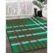Machine Washable Transitional Jade Green Rug in a Family Room, wshpat721lblu